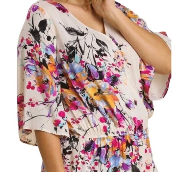 Umgee Floral Cream Romper - Picture 14 of 15